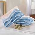 thumbnail image 2 of Blue Waves Coastal Lumbar Pillow Covers 20x12 Inch Set of 2, Light Blue Ombre Summer Beach Oceans Waterproof Outdoor Pillow Covers, Decorative Cushion Pillowcases for Couch, Sofa, Bed, Garden, Patio, 2 of 9