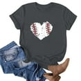 thumbnail image 2 of WREESH Women's Trendy Baseball Graphic Tee Round Neck Short Sleeve Fashion Out Blouse Gray, 2 of 4