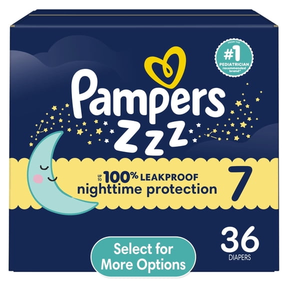 Swaddlers Overnight Zzz Baby Diapers Size 7, 36 Count (Select for More Options)