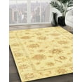 thumbnail image 3 of Ahgly Company Machine Washable Indoor Square Abstract Mustard Yellow Area Rugs, 5' Square, 3 of 7