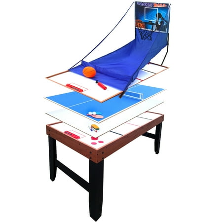 Hathaway Accelerator 4 In 1 Multi Game Table With Basketball Air Hockey Table Tennis And Dry Erase Board For Kids And Families