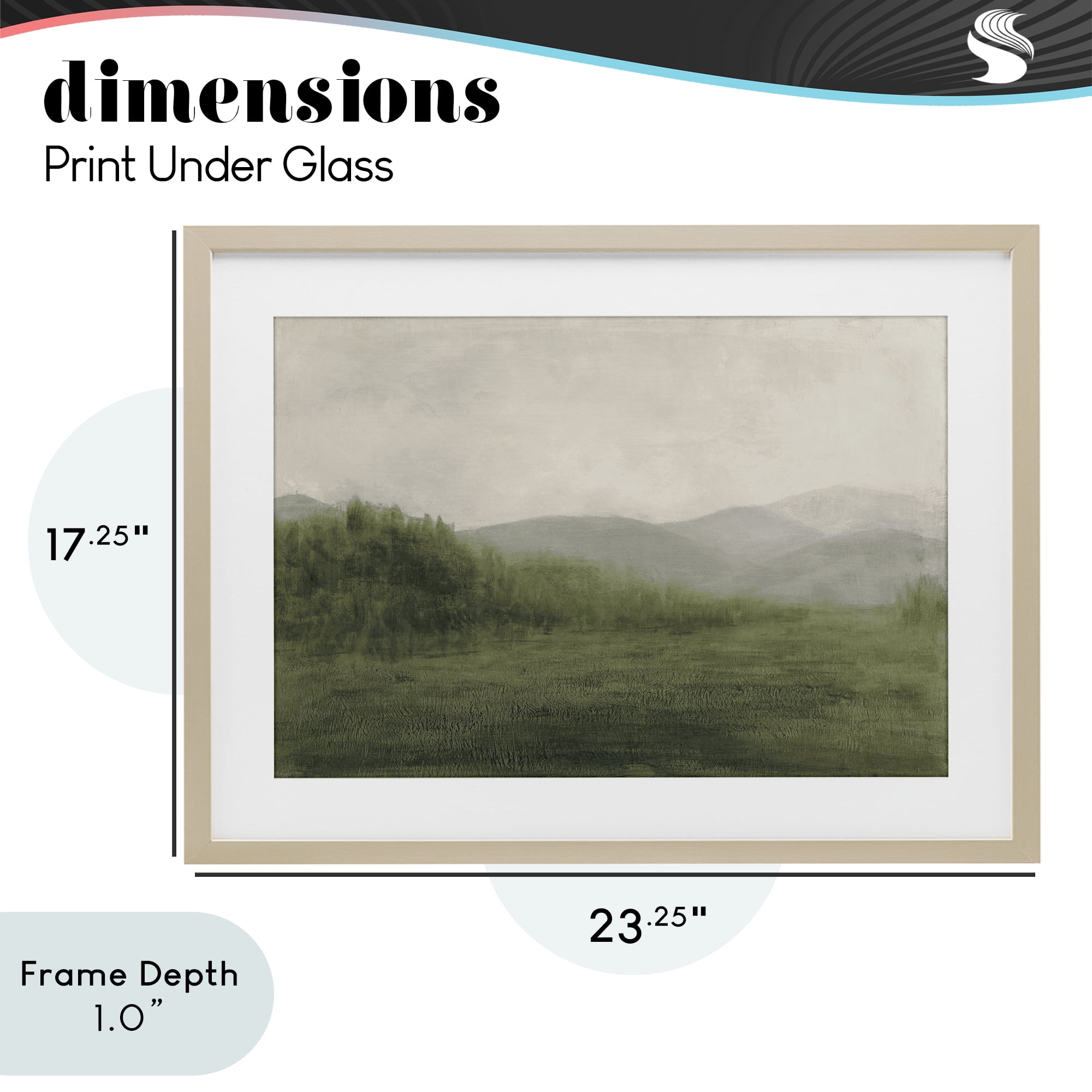 Stupell Industries Fog Green Countryside Birch Framed Print Under Glass, design by Walt Johnson