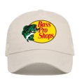 thumbnail image 1 of Bassproshops Printed Cotton Summer Outdoor Fishing Sun Protection Baseball Cap  (Off-white), 1 of 7