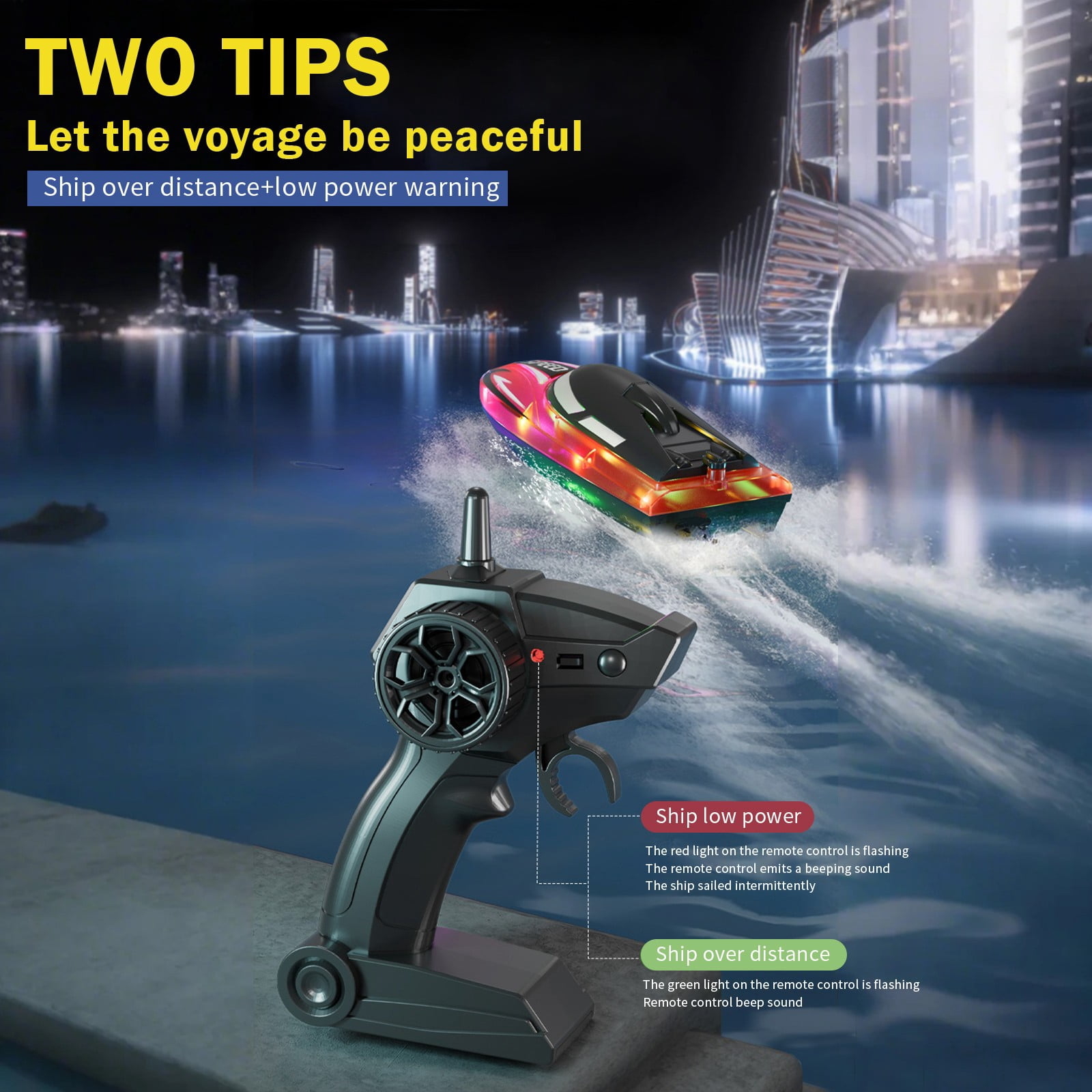 RC Boat with LED Lights - 14Inch Remote Control Boat for Kids and Adults, 2.4Ghz Fast RC Boats 15 KPH for Lakes & Pools with Rechargeable Battery, Summer Toys Gifts for Kids Age 8-12 White