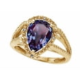 thumbnail image 2 of Star K� Pear Shape Simulated Alexandrite Halo Split Shank Big Stone Ring, 2 of 9