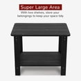 thumbnail image 2 of Stoog Outdoor Patio Rectangular Side Table, 2-Tier End Table for Adirondack Chair, Backyard, Garden, Pool, Lawn, Beach, Black, 2 of 10
