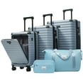 thumbnail image 2 of Alikpop 5-Piece Light Blue Hardside Luggage Set, Front Opening Carry-On with Spinner Wheels, 2 of 7