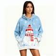 thumbnail image 5 of Hoodies for Women Oversized Winter Plush Cute Sweatshirts Pullover Trendy Fall Winter Clothes with Christmas Print for Comfortable Seasonal Wear,Light Blue,L, 5 of 6