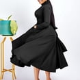 thumbnail image 2 of AURA Plus Size High Neck Beaded Swing Midi Dress Elegant Long Sleeve High Waist African Style, 2 of 9