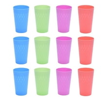 14 Ounce Tumbler Cups Set of 12, Unbreakable Drinking Cups Microwave and Dishwasher Safe, BPA Free Reusable Cup for Water, Milk, Juice, Soda and more