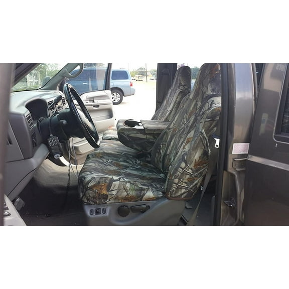 FD77 2002-2007 Ford F250-F550 Double Cab Front and Back Car Seat Front 40/20/40 Rear Solid Bench in XD3C Camouflage Endura
