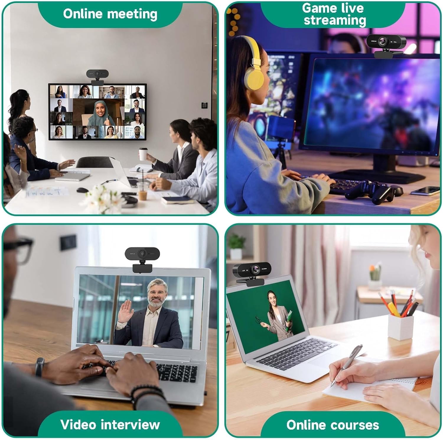 USB computer webcam 1080P 2K network monitoring 720P online class live streaming PC online broadcasting webcam auto focus,Manual focusing-4K