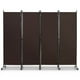 thumbnail image 1 of Costway Biombo de 4 Paneles Separador de Habitaciones con Ruedas Pantallas de Privacidad Divisor para Hogar Oficina 225 x 30 x 173 cm Marrón, 1 of 7