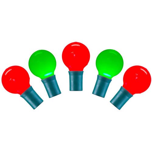 Vickerman Red/Green LED G30 Opaque Ceramic String Lights, 25 Light