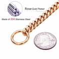 thumbnail image 3 of Rose Gold Dog Collar Slip On Stainless Steel Cuban Chain Metal For Small Puppy Dogs, 3 of 7