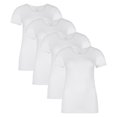 thumbnail image 1 of Bamboo basics Camiseta de mujer KATE, paquete de 4 - Camiseta interior, cuello redondo, camiseta simple Blanco S (Small), 1 of 4