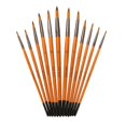 thumbnail image 2 of Assorted Color Painting Brush with Nylon Hair for Acrylic Watercolor Oil 12 Pieces, 2 of 3