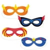 Club Pack of 24 Orange and Red Superhero Party Masks 7"