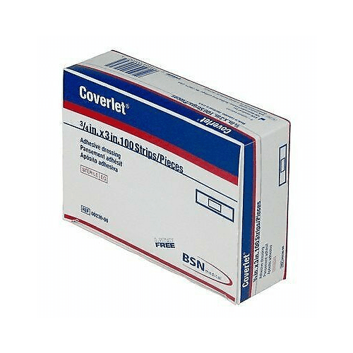 BSN Coverlet Bandages Adhesive Fabric Sterile Latex Free, 100ct, 2Pack