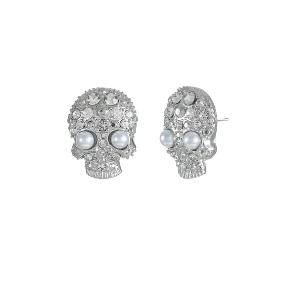 Way to Celebrate Skull Embellished Halloween Earrings, 1 Pair