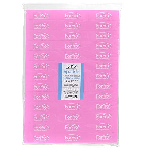 ForPro Sparkle Mini Buffer Sheet, PreCut, DoubleSided Manicure