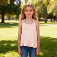 thumbnail image 6 of Big Girls T-Shirts Summer Casual Sleeveless Tank Top With Striped Design Vest Tops Basic Tees Size 13-14T, 6 of 7