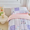 thumbnail image 4 of Juego de Ropa de Cama para Niñas Pequeñas Joyreap Floral con Mariposas en Rosa y Morado, 4 of 7