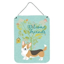 Carolines Treasures BB7610DS1216 Welcome Friends Cardigan Welsh Corgi Tricolor Wall or Door Hanging Prints 12x16