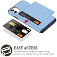 thumbnail image 3 of Wallet Case for iPhone 11 Case with Card Holder Protective Case Dual Layer Shockproof Hard PC Soft Hybrid Rubber Anti Scratch Case for iPhone 11 6.1 inch (Light Blue), 3 of 15