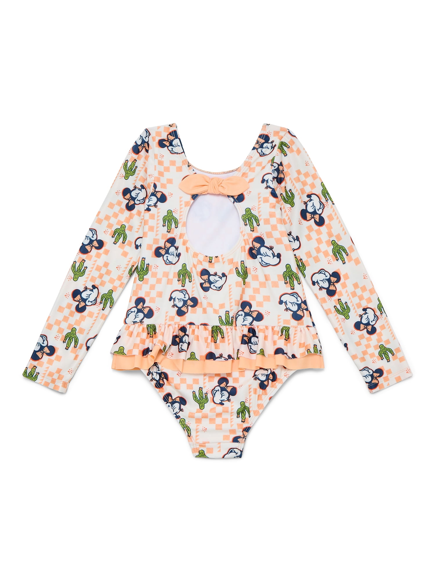 Character Toddler Girl Rash Guard One- Piece Swimsuit, Sizes 12M-5T