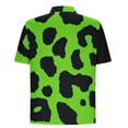 thumbnail image 4 of Men's Vintage Bowling Shirts Leopard Graphic Casual Short Sleeve Button Up Contrast Shirt Summer Color Block Shirts, 4 of 5
