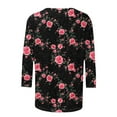 thumbnail image 5 of WJHWSX 3/4 Length Sleeve Womens Tops,Going Out Tops for Women,Breathable,Crew Neck,Printed,Multicolor,M, 5 of 5