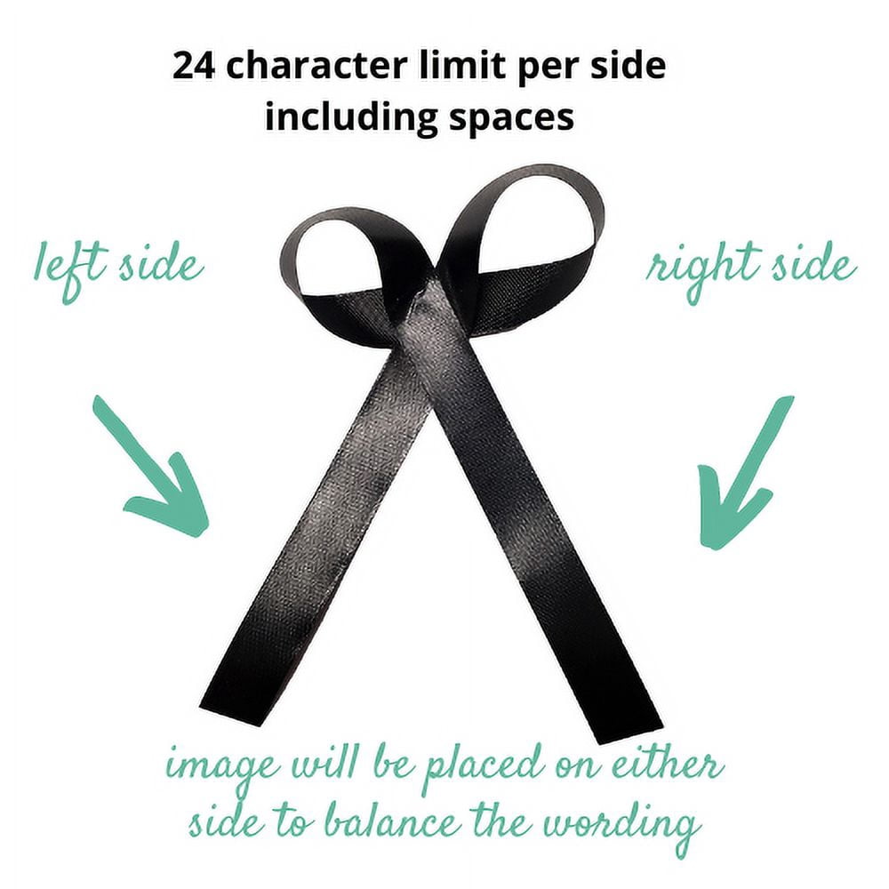 Personalized Ribbons Baby Bridal Shower Wedding Favors Custom Made 25 Black Bows