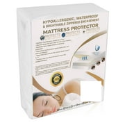 Pilaster Designs Queen Size Premium Waterproof Vinyl Free Mattress Protector Cover Hypoallergenic, For Bed Bugs Dust Mites