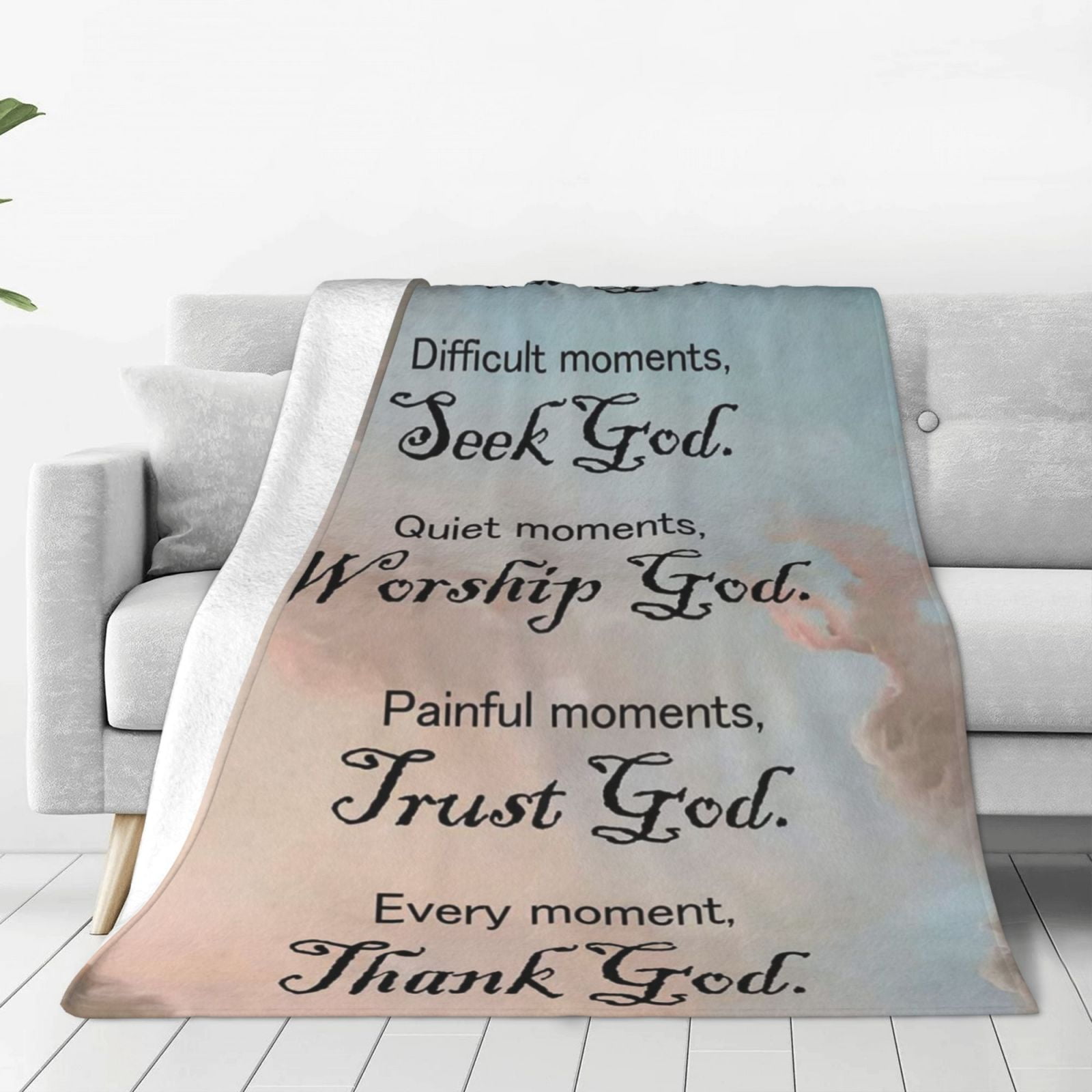 Christian Bible Verse Throw Blanket Healing Blankets with Inspirational
