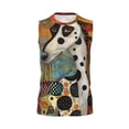 thumbnail image 6 of Lsque Abstract Dalmatian Art Print Men's Cotton Blend Sleeveless Muscle Shirts (S-3XL)- Moisture Wicking, Odor Protection, UPF 30+,3X-Large, 6 of 8