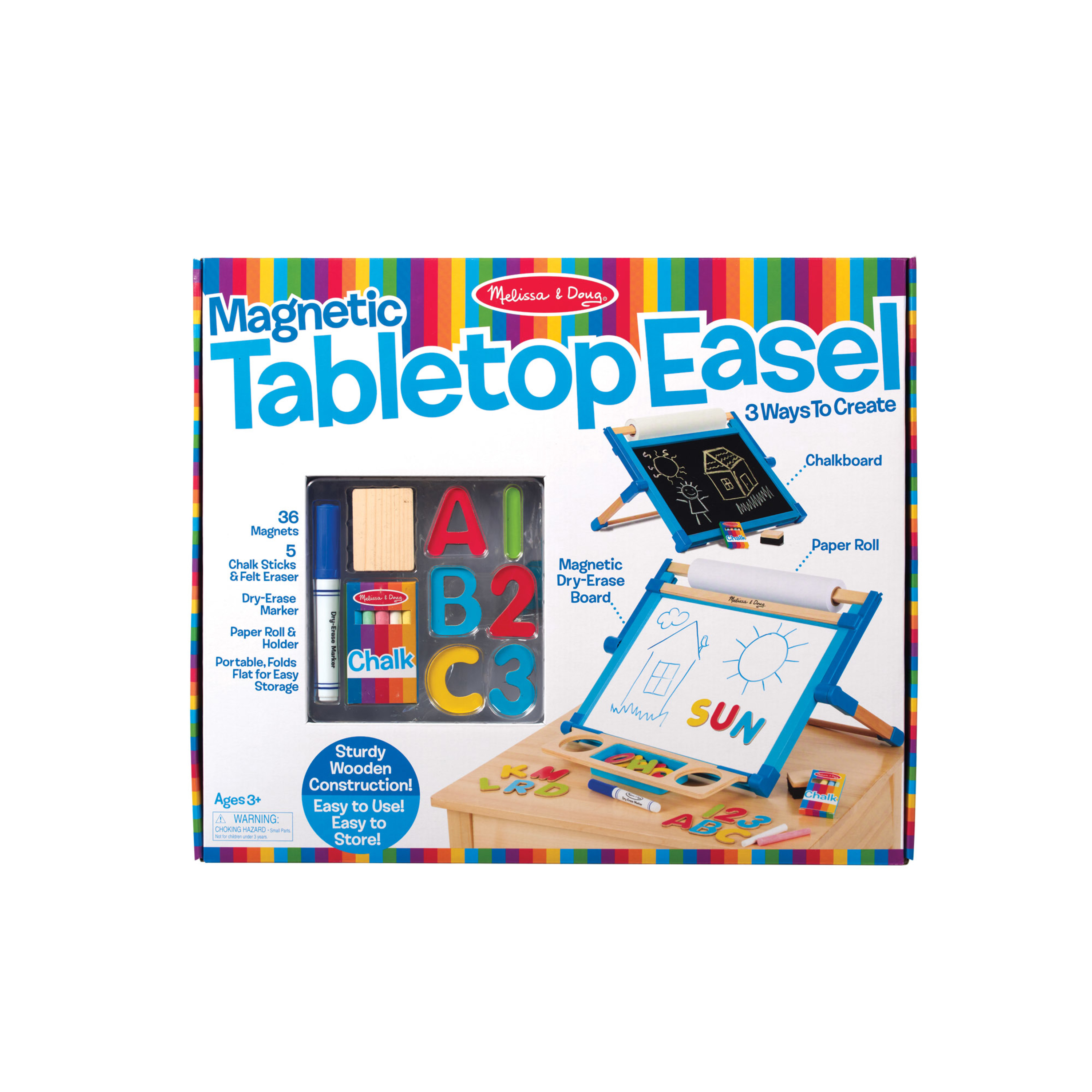 Melissa & Doug Double-Sided Magnetic Tabletop Art Easel - Dry-Erase Board and Chalkboard - FSC Certified - image 4 of 10