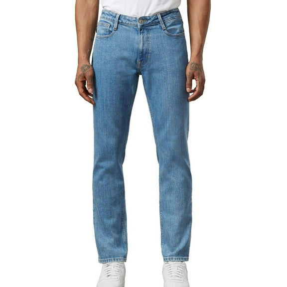 Frank & Oak Mens Classic Slim Fit Jeans, Blue, 36W x 34L