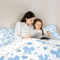 thumbnail image 5 of jejeloiu Girls Cute Bow Full Size Comforter Sets,Blue Bowtie Flower Bedding Sets For Girls Kids Reversible 3-Piece, 5 of 8