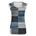 thumbnail image 6 of DeHolifer Tank Tops for Women Summer V-Neck Button Color Block Sleeveless Blouse Loose Lightweight Tank Tops Navy XL, 6 of 6