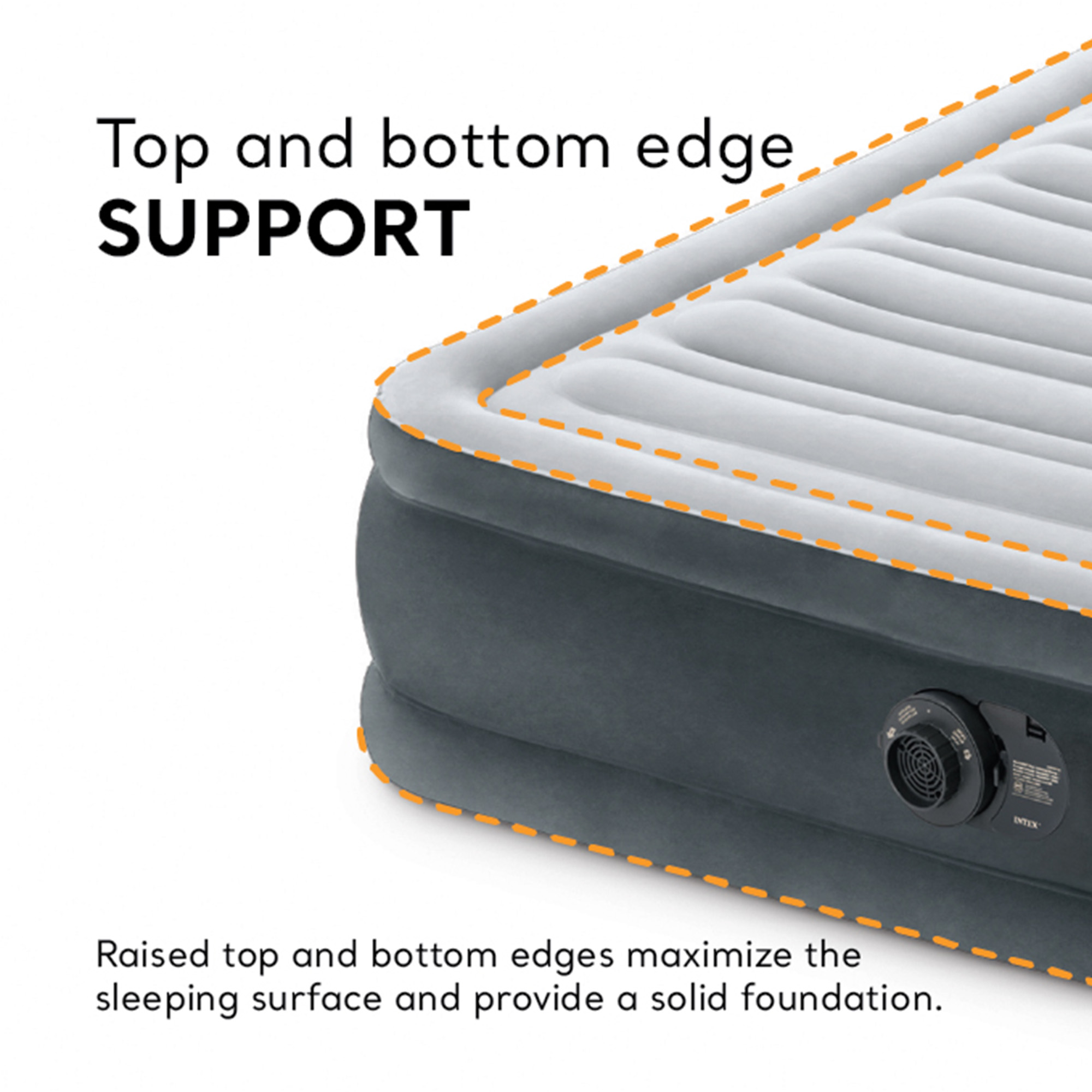 Intex Dura Beam Plus Deluxe Air Mattress – King Size, Built-In Pump, Raised Comfort