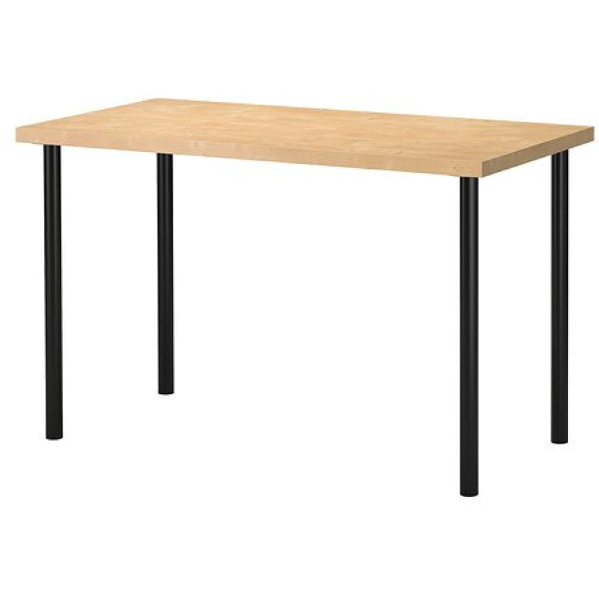 Ikea Adjustable Table Birch Effect Top Black Legs 102020 11817