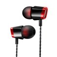 thumbnail image 2 of Auriculares intrauditivos Auriculares deportivos con cable de 3,5 mm Auriculares estéreo Auriculares para teléfono móvil con micrófono, Negro Rojo kenally EL2746-01B, 2 of 2