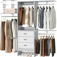 thumbnail image 5 of Homieasy 19'' - 59'' W Small Closet System with 3 Fabric Drawers, Walk In Closet Organizer System With 3 Adjustable Shelves, Heavy Duty Clothes Rack Built-In Garment Rack, Grey, 5 of 7