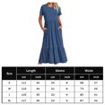 thumbnail image 2 of Vestido Plisado De Mujer Vestido plisado para mujer, cuello redondo, vestido amplio con bolsillos (azul cielo M) Cgtredaw para Mujer cielo azul T S, 2 of 7