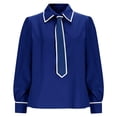thumbnail image 3 of Eres Más Que una Camisa de Puntuación de Prueba Casual de Manga Larga Cuello Redondo Blusa de Poliéster Bufanda Camisa Top Mujer Sudadera de Moda, 3 of 6