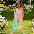 thumbnail image 2 of EGNMCR Toddler Baby Girl Jumpsuit One Piece Sleeveless Strap Romper Pant Summer Outfit Clothes-Blue-1-2T, 2 of 6