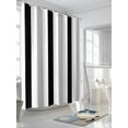 thumbnail image 3 of Shower Curtains for Bathroom-60"x72", Black and Grey Line Waterproof Bath Curtain Grommet Shower Curtain Set with Hooks, Modern Stripes Minimalist Art Washable Bath Accessories, 3 of 6