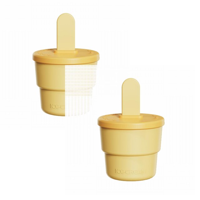 Oleegame 2PC Cookie Mold 2 In 1 Ice Containers For Homemade Ice Ice Storage Containers Set For Freezer Reusable Ice Containers With Silicone Lid Leak Ice Containers Yellow