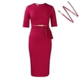 thumbnail image 2 of Women's Sexy Stylish Retro Office Pencil Dress Workwear Dresses Bodycon Dress, 2 of 5